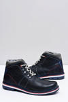 Navy Blue Men's Leather Warmed Teslo Boots
