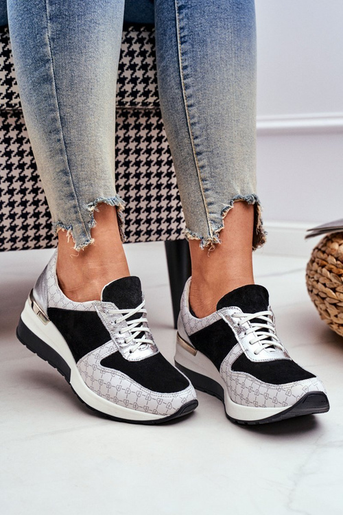 Leather Sneakers On Anchor White-Black Nicole 2468