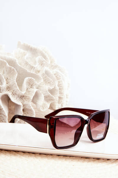 Okulary Przeciwsłoneczne Z Filtrem UV Damskie Ciemnobrązowe -Brązowe