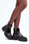 Women's Lacquered Leather Boots GOE MM2N4058 Black