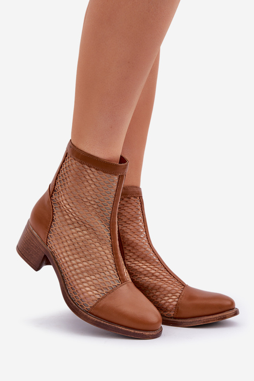 Mesh Women's Ankle Boots In Brown Lithyia