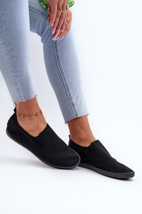 Tenisówki Trampki Damskie Slip-On Czarne Lovinia