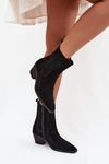 Women's Suede Ankle Boots With Heel Insulated Black Arelia