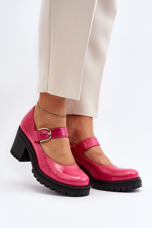 Czółenka Skórzane Lakierowane Fuksja Zazoo 20166