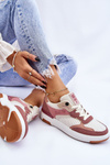 Buty Sportowe Sneakersy Damskie Różowo-Białe Big Star LL274438 