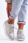 Leather Sport Shoes with Perforation S.Barski AL22246 Silver