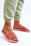 Light Women's Slippers With Inscription Pink Merry