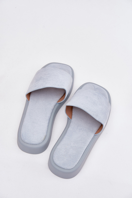 Ladies Platform Sandals Made Of Eco Suede Light Blue Jorina