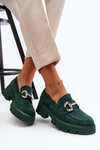 Women's Loafers With Decoration Green Ellise