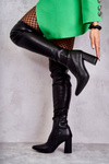 Leather High Heel Boots Black Casto