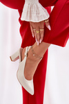 Comfortable Heels On A Block Heel Sergio Leone SK162 Pearly