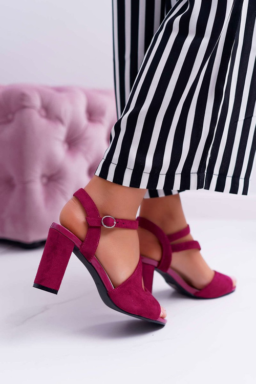 Women's Stiletto Sandals Sergio Leone SK868 Fuchsia Suede Mersi