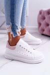 Sporty Women's Shoes Thick Sole White Pink Skirt