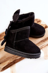 Girls' Warm Snow Boots With Bows Black Meriva