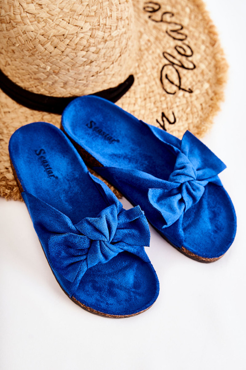 Slippers On The Cork Sole Dark blue Wendy