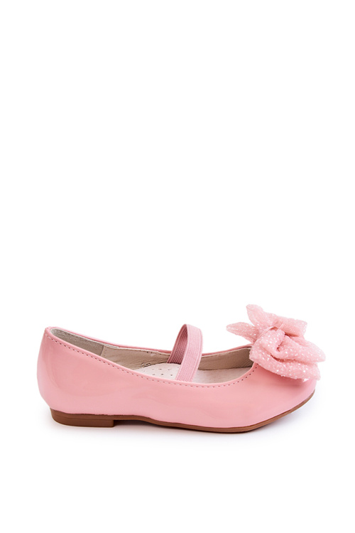 Dětské lakované balerínky s mašlí Pink Zolly