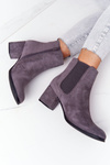 Women's Insulated Chelsea Boots On A Block Heel Grey Juliette
