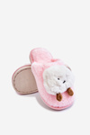 Children's Warm Slippers With Fur Pink Rubee