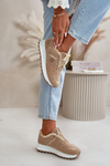 Women's Sports Shoes Insulated With Fur On Platform Khaki Lerisas