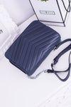 Classic Quilted Navy Blue Handbag