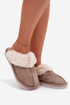 Ladies slippers with fur lining Khaki Carisse