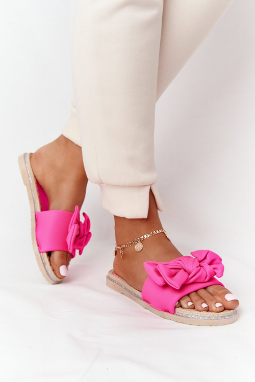 Rubber Slippers With A Bow Pink Andrea