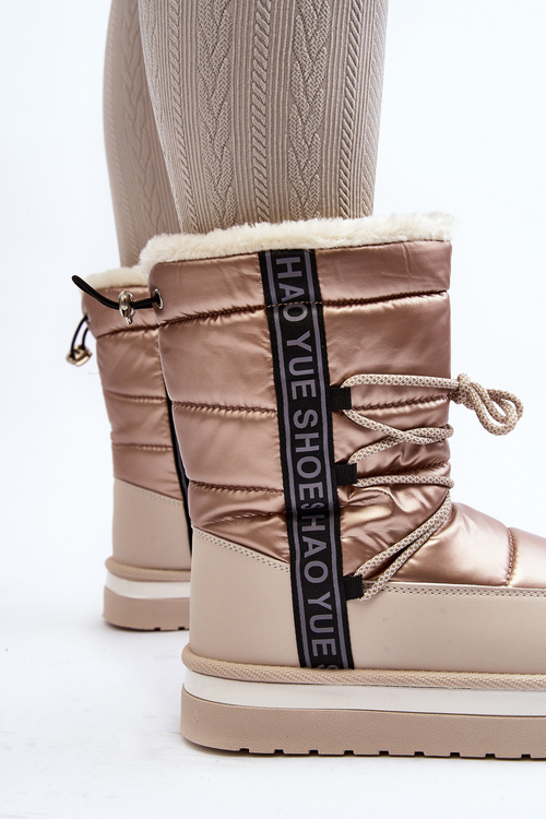 Women's Snow Boots with Beige Laces Lilara