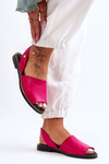 Leather Slip-on Sandals Fuchsia Alivia