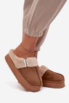 Women's slippers with fur Brown Parisse