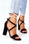 Suede High Heel Sandals Black Dance With Me