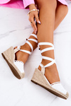 Espadrilles On A Wedge Openwork white Lettica