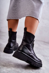 Women's Socks Boots With Zipper Black Shelter