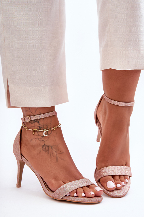 Gleaming Heels on Stiletto Pink Gold Gedna