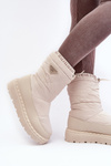 Women's snow boots with thick sole in light beige Lureta