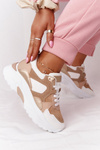Women's Sneakers On A Chunky Sole Beige Yolo