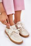 Low Women's Sneakers With Lace Leopard Beige Zielle