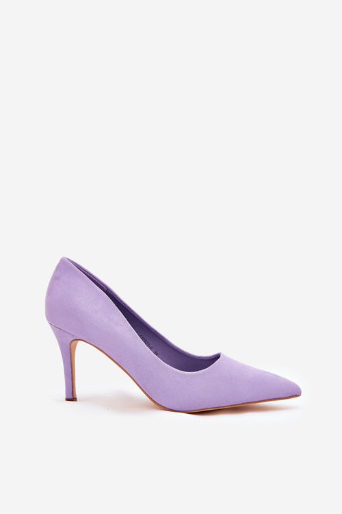 Stiletto Shoes From Eco Suede Purple Vannith
