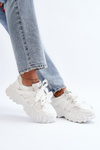 Sneakersy Damskie Masywna Podeszwa Białe Ellerai LA275P