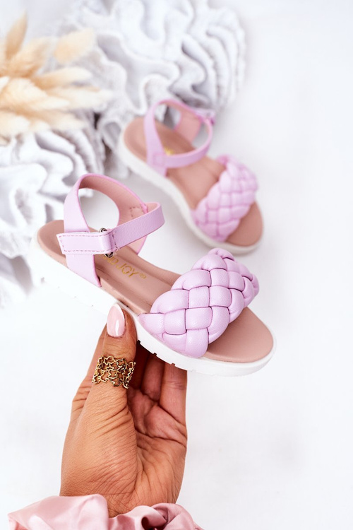 Children's Braided Sandals Purple Adella