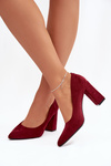 Suede Pumps on Block Heel Sergio Leone PB216 Brodowe