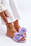Women's Slippers With Bow And Rhinestones Violet Jolene