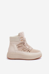 Low Snow Boots On Platform Light Beige Naliora