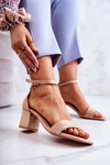 Fashionable Suede Sandals On A Bar Beige Rovena