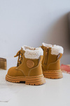 Children's Trapper Boots with a Zip and Sheepskin Camel Marialee