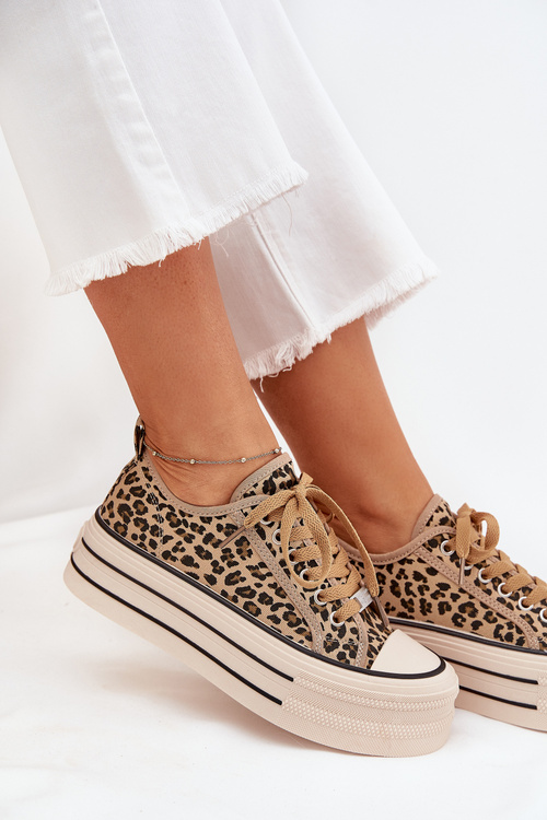Womens Sneakers On Massive Platform Leopard Marinae