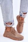 Buty Sportowe Sneakersy Damskie Wsuwane Ciemnobeżowe Rosett