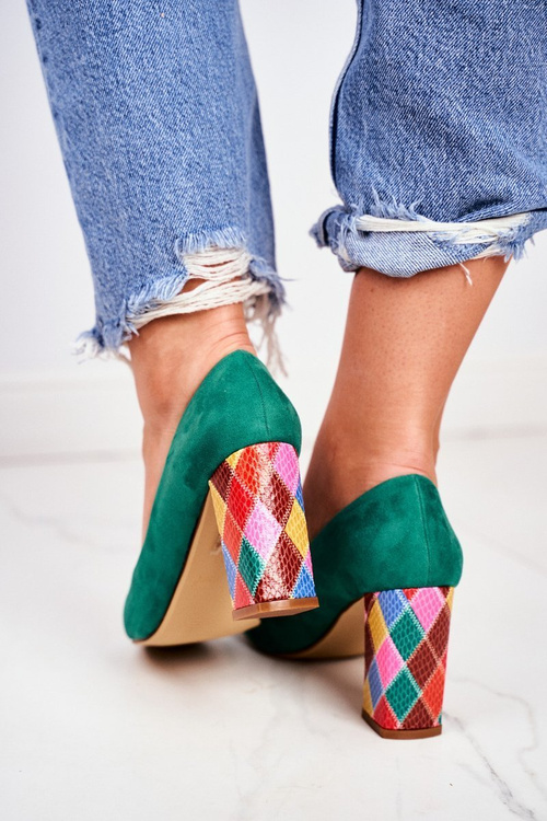 Sergio Leone PB135 Green suede pumps