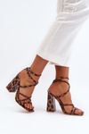 Stylish High Heel Sandals Brown Josette
