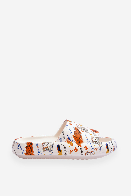 Women's Foam Slippers With Teddies And Letters Beige-orange Zoey