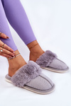 Women's Warm Slippers With Fur Grey Franco